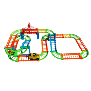 Pista Colorida de Carrinhos com Ponte